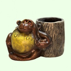 Подставка для цветов Орангутанг с пеньком