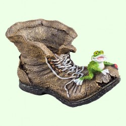 Подставка под цветы Башмак с жабой малый