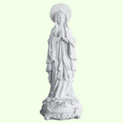 Религиозная статуэтка Божья Матерь с розами белая