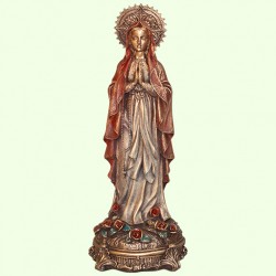 Религиозная статуэтка Божья Матерь с розами красная