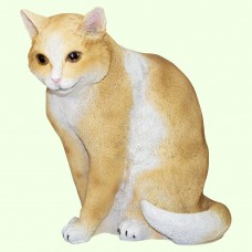 Статуэтка Кот сидит с открытыми глазами рыжий
