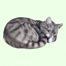 Статуэтка Спящий кот калачиком серый