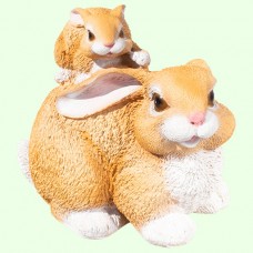 Статуэтка Заяц с зайчонком коричневый