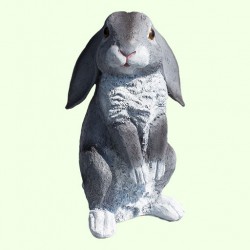 Статуэтка Зайчик на задних лапках ушки вниз серый