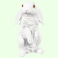 Статуэтка Зайчик на задних лапках ушки вниз белый