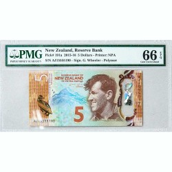 Банкнота Новой Зеландии 5 долларов 2015-16 Gem UNC Pick# 191A