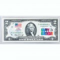 Банкнота США 2 доллара 1976 с печатью USPS, день рождения, Gem UNC Банкнота США 2 доллара 1976 с печатью USPS, день рождения, Gem UNC