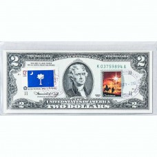 Банкнота США 2 доллара 1976 с печатью USPS, кристмас, Gem UNC