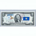 Банкнота США 2 доллара 1976 с печатью USPS, новый год, Gem UNC