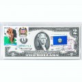 Банкнота США 2 доллара 1976 с печатью USPS, собака бассет хаунд, Gem UNC Банкнота США 2 доллара 1976 с печатью USPS, собака бассет хаунд, Gem UNC