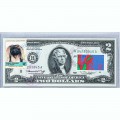 Банкнота США 2 доллара 1976 с печатью USPS, собака пекинес, Gem UNC Банкнота США 2 доллара 1976 с печатью USPS, собака пекинес, Gem UNC