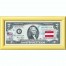 Банкнота США 2 доллара 2003 с печатью USPS, флаг Австрии, Gem UNC Банкнота США 2 доллара 2003 с печатью USPS, флаг Австрии, Gem UNC