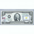 Банкнота США 2 доллара 2003 с печатью USPS, флаг Кипра, Gem UNC Банкнота США 2 доллара 2003 с печатью USPS, флаг Кипра, Gem UNC