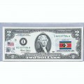 Банкнота США 2 доллара 2003 с печатью USPS, флаг Свазиленда, Gem UNC Банкнота США 2 доллара 2003 с печатью USPS, флаг Свазиленда, Gem UNC