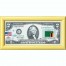 Банкнота США 2 доллара 2003 с печатью USPS, флаг Замбии, Gem UNC Банкнота США 2 доллара 2003 с печатью USPS, флаг Замбии, Gem UNC