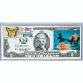 Банкнота США 2 доллара 2009 с печатью USPS, бабочки махаоны, Gem UNC Банкнота США 2 доллара 2009 с печатью USPS, бабочки махаоны, Gem UNC