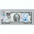 Банкнота США 2 доллара 2009 с печатью USPS, белый медведь, Gem UNC Банкнота США 2 доллара 2009 с печатью USPS, белый медведь, Gem UNC