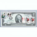 Банкнота США 2 доллара 2009 с печатью USPS, елочная игрушка, Gem UNC