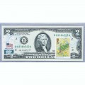 Банкнота США 2 доллара 2009 с печатью USPS, кузнечик, Gem UNC Банкнота США 2 доллара 2009 с печатью USPS, кузнечик, Gem UNC