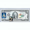 Банкнота США 2 доллара 2009 с печатью USPS, мария с младенцем, Gem UNC Банкнота США 2 доллара 2009 с печатью USPS, мария с младенцем, Gem UNC