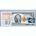 Банкнота США 2 доллара 2009 с печатью USPS, пряничный домик, Gem UNC Банкнота США 2 доллара 2009 с печатью USPS, пряничный домик, Gem UNC