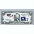 Банкнота США 2 доллара 2009 с печатью USPS, рождественские олени, Gem UNC Банкнота США 2 доллара 2009 с печатью USPS, рождественские олени, Gem UNC