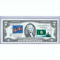 Банкнота США 2 доллара 2009 с печатью USPS, рождественские праздники, Gem UNC Банкнота США 2 доллара 2009 с печатью USPS, рождественские праздники, Gem UNC