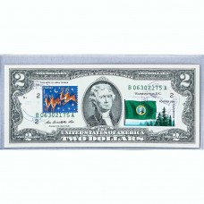Банкнота США 2 доллара 2009 с печатью USPS, рождественские праздники, Gem UNC Банкнота США 2 доллара 2009 с печатью USPS, рождественские праздники, Gem UNC
