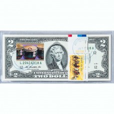Банкнота США 2 доллара 2009 с печатью USPS, скачки, Gem UNC