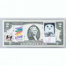 Банкнота США 2 доллара 2009 с печатью USPS, снежная сова, Gem UNC Банкнота США 2 доллара 2009 с печатью USPS, снежная сова, Gem UNC