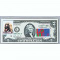 Банкнота США 2 доллара 2009 с печатью USPS, собака афганская борзая, Gem UNC Банкнота США 2 доллара 2009 с печатью USPS, собака афганская борзая, Gem UNC