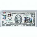 Банкнота США 2 доллара 2009 с печатью USPS, волк, Gem UNC Банкнота США 2 доллара 2009 с печатью USPS, волк, Gem UNC