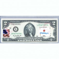 Банкнота США 2 доллара 2013 с печатью USPS, флаг Ангильи, Gem UNC Банкнота США 2 доллара 2013 с печатью USPS, флаг Ангильи, Gem UNC