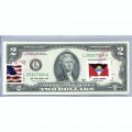 Банкнота США 2 доллара 2013 с печатью USPS, флаг Антигуа и Барбуды, Gem UNC Банкнота США 2 доллара 2013 с печатью USPS, флаг Антигуа и Барбуды, Gem UNC
