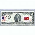 Банкнота США 2 доллара 2013 с печатью USPS, флаг Бермудских островов, Gem UNC Банкнота США 2 доллара 2013 с печатью USPS, флаг Бермудских островов, Gem UNC