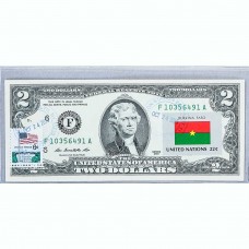 Банкнота США 2 доллара 2013 с печатью USPS, флаг Буркина Фасо, Gem UNC Банкнота США 2 доллара 2013 с печатью USPS, флаг Буркина Фасо, Gem UNC