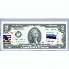 Банкнота США 2 доллара 2013 с печатью USPS, флаг Эстонии (1918-1940), Gem UNC Банкнота США 2 доллара 2013 с печатью USPS, флаг Эстонии (1918-1940), Gem UNC