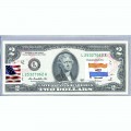 Банкнота США 2 доллара 2013 с печатью USPS, флаг Южной Африки, Gem UNC Банкнота США 2 доллара 2013 с печатью USPS, флаг Южной Африки, Gem UNC