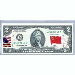Банкнота США 2 доллара 2013 с печатью USPS, флаг Конго, Gem UNC