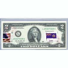 Банкнота США 2 доллара 2013 с печатью USPS, флаг Монсеррата-01, Gem UNC Банкнота США 2 доллара 2013 с печатью USPS, флаг Монсеррата-01, Gem UNC