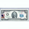 Банкнота США 2 доллара 2013 с печатью USPS, флаг ООН, Gem UNC Банкнота США 2 доллара 2013 с печатью USPS, флаг ООН, Gem UNC