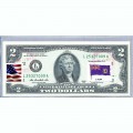 Банкнота США 2 доллара 2013 с печатью USPS, флаг Острова Святой Елены, Gem UNC Банкнота США 2 доллара 2013 с печатью USPS, флаг Острова Святой Елены, Gem UNC