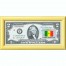 Банкнота США 2 доллара 2013 с печатью USPS, флаг Сенегала, Gem UNC Банкнота США 2 доллара 2013 с печатью USPS, флаг Сенегала, Gem UNC