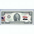 Банкнота США 2 доллара 2013 с печатью USPS, флаг Сирии, Gem UNC Банкнота США 2 доллара 2013 с печатью USPS, флаг Сирии, Gem UNC