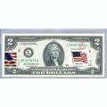 Банкнота США 2 доллара 2013 с печатью USPS, флаг США, Gem UNC Банкнота США 2 доллара 2013 с печатью USPS, флаг США, Gem UNC