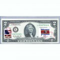 Банкнота США 2 доллара 2013 с печатью USPS, флаг Свазиленда-01, Gem UNC Банкнота США 2 доллара 2013 с печатью USPS, флаг Свазиленда-01, Gem UNC