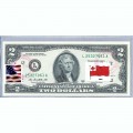 Банкнота США 2 доллара 2013 с печатью USPS, флаг Тонга-01, Gem UNC Банкнота США 2 доллара 2013 с печатью USPS, флаг Тонга-01, Gem UNC