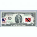 Банкнота США 2 доллара 2013 с печатью USPS, флаг Тринидада и Тобаго, Gem UNC Банкнота США 2 доллара 2013 с печатью USPS, флаг Тринидада и Тобаго, Gem UNC