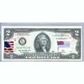 Банкнота США 2 доллара 2013 с печатью USPS, флаг Тувалу, Gem UNC Банкнота США 2 доллара 2013 с печатью USPS, флаг Тувалу, Gem UNC