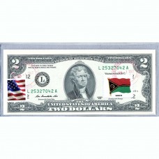 Банкнота США 2 доллара 2013 с печатью USPS, флаг Вануату, Gem UNC Банкнота США 2 доллара 2013 с печатью USPS, флаг Вануату, Gem UNC
